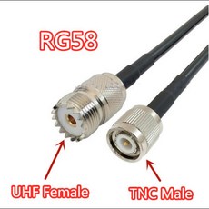 TNC 수-UHF 암 잭 커넥터 동축 케이블 점퍼 RG58 50옴 0.1-20m, 02 0.1m