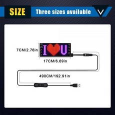 LED 스크롤링 사인 스크롤 분위기 화면 블루투스 앱 텍스트 패턴 애니메이션 편집 가능 우, YT32 7x17cm, 1개