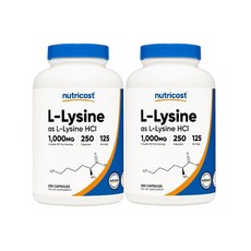 뉴트리코스트 엘 라이신 필수 아미노산 1000 mg 250캡슐, 1개, 250정