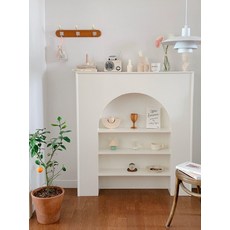 펜트하우스가구 프랑스 벽장식장 화이트콘솔 인테리어 미니 장식장 벽난로콘솔 부부의세계, 크림색