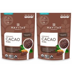 Navitas Organics Cacao Nibs Non-GMO 네비타스오가닉스 카카오 닙스 글루텐 프리 8oz(226g) 2팩, Cacao Nibs_8 Ounce
