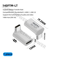 USB C 타입 OTG 어댑터 USB A to USB C 고속 충전 컨버터 데이터 동기화 커넥터 PD100W 140W 240W 120W, 1개, 없음, 19) 140FTM-LT
