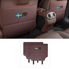 볼보 C30 C40 C50 C70 XC90 XC60 XC40 V60 V90 S50 S60 S80 S90 용 자동차 킥 방지 패드 시트 백 프로텍터 커버 액세서리 2개, Coffee Color 2PCS, 브라운