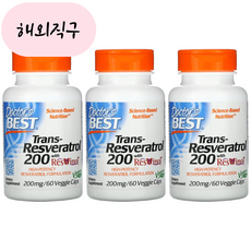 닥터스베스트 레스베라트롤 ResVinol 200mg 60베지캡슐 3개 폴리페놀 레드와인 포도 추출물 흑자색포도 비티스 비니훼라 호장근 Vitis vinifera, 60정