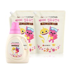 베비언스 [베비언스] 핑크퐁 베이비 유연제 (용기) 1500ml 1개 + 유연제(리필) 2200ml 2개, 1세트