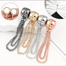 COVERONE 다기능 자석 체인 마그네틱 단추 의류 패션 클립 4종세트, 1세트, 블랙1P+골드1P+실버1P+로즈 골드1P