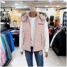 그레이스집업후드다운베스트