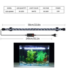 led블럭바 수족관 LED 방수 어항 클립 조명 수중 램프 식물 성장 조경, SZDQ60WW, 1개