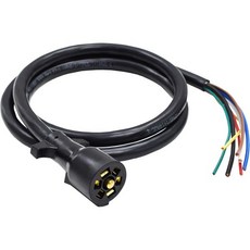 5번째 휠/트래블 트레일러/캠퍼 배선 하네스 4FT 내후성 케이블 AWM2586 600V 10AWG/2+12AWG/1+14AWG/4용 더블 프롱 7핀이 장착된 7웨이 트레일러 커, 8FT