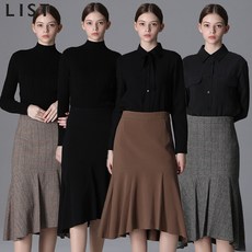 [리스트(LIST)] 울소재 언밸런스 플레어 스커트 (택가격:198000원)