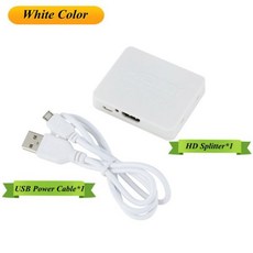 1x2 스위치 분배기 HDMI 호환 4k 30hz 1 인 2 출력 듀얼 모니터 Full HD 1080P 3D USB 전원 케이블, [01] HD Splitter, [02] White Color, 1개