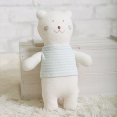 오가닉 곰도리 애착인형 만들기 태교바느질 DIY (흰실1 갈색실1 봉제용구3종 포함), 브라운