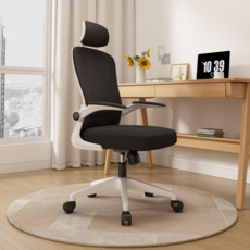 투에스리빙 사무용 푹신한 컴퓨터 의자, 블랙 헤드레스트 블랙 헤드레스트