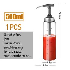 유리 오일 병 요리 조미료 소스 샐러드 드레싱 프레스 스퀴즈 짜, 2.500ML-1PCS