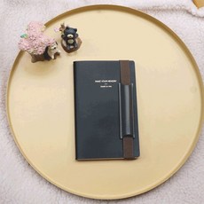 가죽 다이어리 노트 북밴드 펜꽂이, 시크 그레이