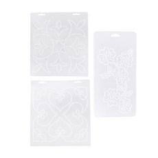ZCD 3pcs 멀티 스타일 플라스틱 이불 퀼팅 스텐실 템플릿 DIY 재봉 공예, 반투명
