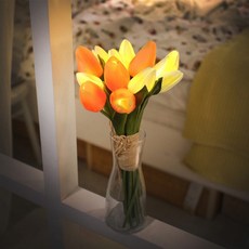 [via k studio] 오렌지 뉴 튤립부케 LED 무드등
