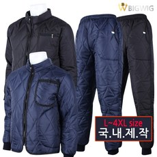 [더빅보스] 빅위그 무지누비상하의 겨울 패딩 점퍼 바지 세트 작업복 상의 하의 빅사이즈 단체복 배달 퀵 건설