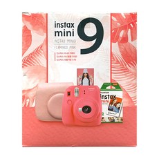 인스탁스 미니9 필름카메라 플라밍고 핑크 필름10매 가방 세트