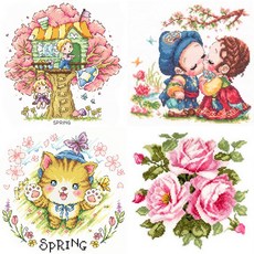 십자수 원단패키지 DIY 세트 (도안 실 바늘 만드는 재료 포함) Type1 십자수원단패키지 1세트 상품 이미지