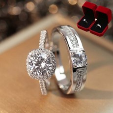 FANSYLI 커플링 결혼반지 14K 18k 커플반지 백금커플링 여성 모잠비크 반지 1쌍 선물