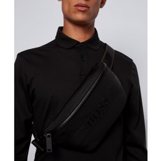 HUGO BOSS Belt bag made of structured nylon with tonal logo Pixel_Bumbag 50428652 Black