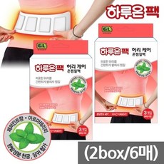 CJ제일제당 하루온팩 허리케어 온찜질팩 핫팩 한방성분함유, 6팩(2box)