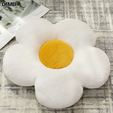DFMEI 사무실 시트 쿠션 쿠션 등받이 일체형 방귀 쿠션 의자 허리 보호대 쿠션 오래 앉아 큰 의자 숙소, 【화이트 플라워】두꺼운 방석, 미디엄 사이즈【45*45cm】