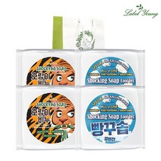 라벨영 호랑이비누 2개+빵꾸솝쿨버전 2개+쇼핑백 소 1개 증정, set/.