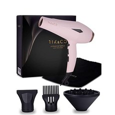 Tik&co Professional Salon Hair Dryer Infrared Blow Dryer 1875w Rubber Painting with Premium Soft Tou, Pink