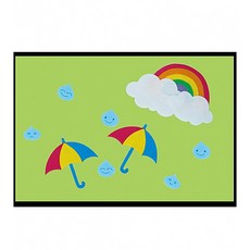 환경꾸미기 세트(중) 비와 우산 빗방울 구름 무지개 (교실 학급 환경 미화 게시판 꾸미기)
