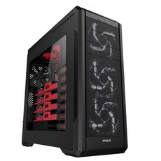 BRAVOTEC 스텔스 EX270 파노라마 윈도우 컴퓨터 PC 케이스 (블랙)