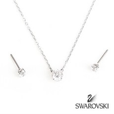 Swarovski SWAROVSKI 스와로브스키 정품 5113468 ATTRACT ROUND 목걸이 귀걸이 세트