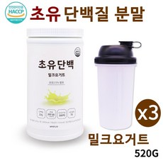 마이오플랙스 초유단백질 밀크요거트 520g 초유 분말 가루 프로틴 파우더 유청 분리 농축 포대유청 wpi wpc 쉐이크 유단백 mbp가루 우유단백질 락토페린 필수아미노산 류신 식이섬유 사균유산균 비타민 성장기 어린이 청소년 남성 여성 노인 추천 제품, 3매