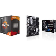 AMD Ryzen 5 5600X 6코어 12스레드 잠금 해제 데스크탑 프로세서 및 ASUS Prime B550-PLUS AM4 Zen 3 5000 3세대 ATX 마더보드, 기본 - amd5600x