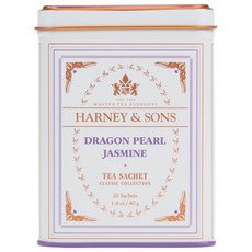 Harney & Sons Dragon Pearl Jasmine Tea 20 Count(Pack of 1) 하니앤썬즈 드래곤펄 재스민 티 20개(1팩), 49.9g, 1개입, 1개