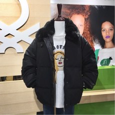 베네통(영캐주얼) FUR카라 캐주얼 볼륨 구스다운 숏점퍼_BAPDA7961