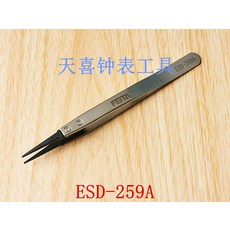 핀셋 손목시계 공구 정전기방지 탄소섬유 고무헤드 수리, T02-ESD-259A(배합이 많다 한개헤드)