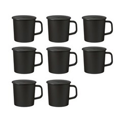 무인양품 MUJI 뚜껑이 있는 머그컵 270ml 8p, 블랙, 8개