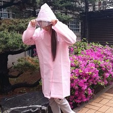 투명썬캡레인코트 여자우의 여성 우비 캠핑 골프용, 색상/사이즈, M-블루, 1개