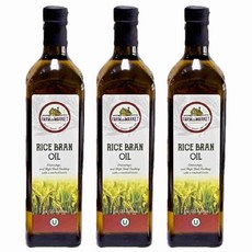 현미유 100% 미강유 쌀눈 쌀겨/프리미엄/최고등급/발연점높은오일/NON-GMO/코셔HACCP인증, 3개, 1L