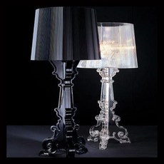 카르텔 크리스탈 조명 탁상 KARTELL 부지 아크릴 침대 스탠드, 작은 은색 직경 25X51cm_전원 스위치 버튼