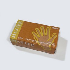 맥스터 maxter 라텍스장갑 진료용장갑 병원 의료용 비멸균 파우더프리 무분말 일회용 흰색 100매, 소(S)
