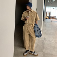 남자카키색점프슈트빅사이즈