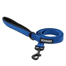 Voyager 네오프렌 손잡이가 있는 반사 강아지 목줄 길이 1.5m 5피트 소형 중형 대형견 지원 걷기 달리기 및 훈련을 위한 귀엽고 튼튼함 터키석 리쉬 M, 3/4" x 5ft