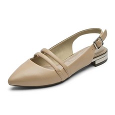 Rockport 여성용 토탈 모션 아델린 슬링 발레 플랫 블랙 가죽