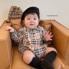 아기 체크 남방 바디슈트 신생아 백일 6개월 돌 2살 봄 외출복 아기옷 선물 촬영룩