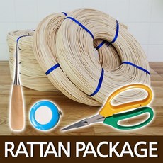 하트앤팩토리 라탄재료 키트 환심 많이 500g+줄자+송곳+가위, 작품용AA