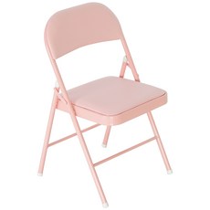 비셀리움 철제 접이식 의자 교회 행사용 쿠션 폴딩 접는 의자, 핑크, 1개