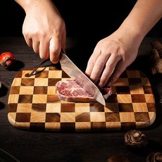 플레이팅 엔드그레인 체크 도마 세트 원목 나무 체스 우드 주방 앤드그레인 캠핑 스테이크 플레이트 감성, R99857A(체크, 1개